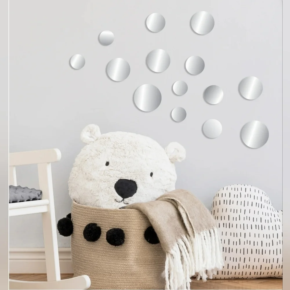 Blue Moon Studios 14pc Self-Adhesive Circle Wall Mirror Decals